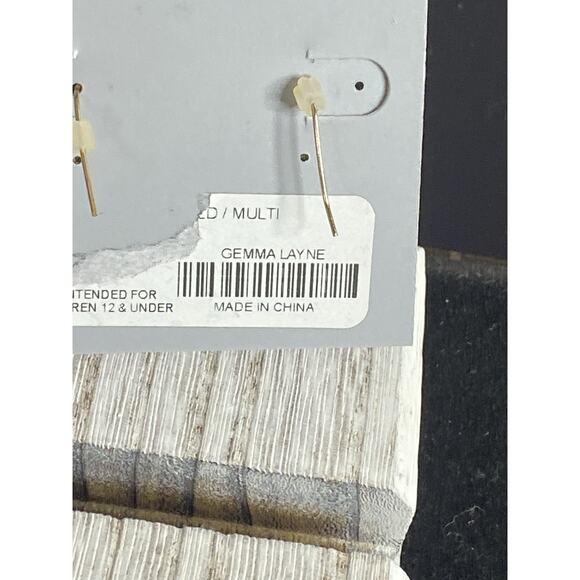 NWT Gemma Layne Sterling Vermeil Earrings Multicolor Rhinestones Dangle Cluster - Picture 4 of 6